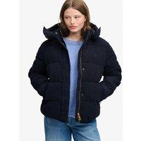Superdry Superdry Premium Hood Cord Puffer Jacket - Navy