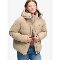 Superdry Superdry Premium Hood Cord Puffer Jacket - Brown