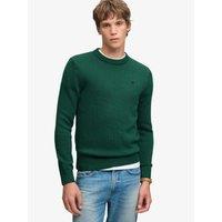 Superdry Mens Preppy Organic Cotton Crew Neck Jumper - Green