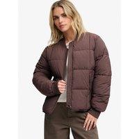 Superdry Womens Large Box Quilted Liner Ribbed Jacket - Brown