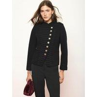 Mint Velvet Womens Braided Button Front Military Jacket - Black