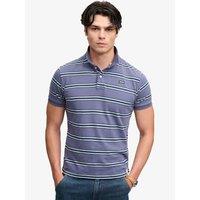 Superdry Mens Vintage Stripe Jersey Polo Shirt - Navy