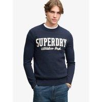 Superdry Mens Applique Graphic Slim Fit Jumper - Navy