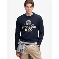 Superdry Mens Applique Graphic Regular Fit Jumper - Navy
