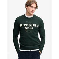 Superdry Mens Applique Graphic Slim Fit Jumper - Green