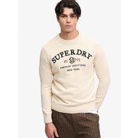 Superdry Mens Applique Graphic Regular Fit Jumper - Grey