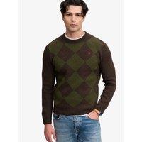 Superdry Mens Argyle Crew Neck Jumper - Brown
