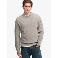 Superdry Mens Texture Knit Relaxed Fit Crew Neck Jumper - Grey