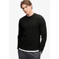 Superdry Mens Texture Cotton Crew Neck Jumper - Black