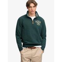 Superdry Mens Gothic Varsity Relaxed Fit Half Zip Sweatshirt - Green