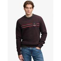 Superdry Mens Outdoor Stripe Logo Relaxed Sweatshirt - Brown