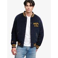 Superdry Mens Cord Varsity Embroidered Bomber Jacket - Navy