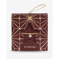 Jon Richard Burgundy Xmas Hanging Gift - Gold Pave Heart Stretch Bracelet