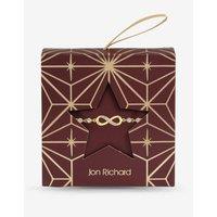 Jon Richard Burgundy Xmas Hanging Gift - Gold Pave Infinity Toggle Bracelet