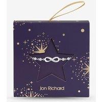 Jon Richard Navy Xmas Hanging Gift - Silver Pave Infinity Toggle Bracelet