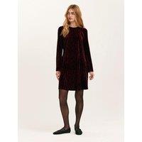 Finery Womens Hattie Velvet-Feel Zebra Shift Dress - Red