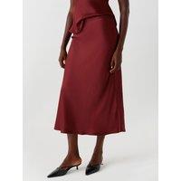 Ghost Womens Luna Bias-Cut Midi Skirt - Burgundy