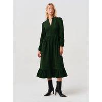 Ghost Womens Michelle Button-Through Tiered Midi Dress - Green