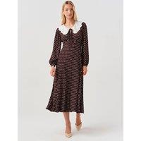 Ghost Brown Spot Claire Dress