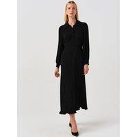 Ghost Womens Wendy Waist Seam Button-Through Midi Dress - Black