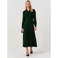 Ghost Womens Wendy Empire Waist Button Through Dress - Green