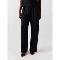 Ghost Womens Imogen Wide Leg Drawstring Viscose Trousers - Black
