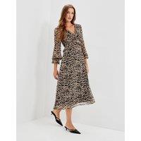 Finery Womens Veronica Chiffon Animal Print Midi Dress