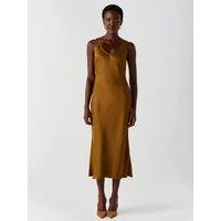 Ghost Womens Moss Palm Bias-Cut Midi Dress - Green