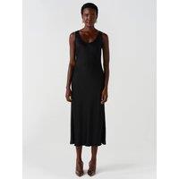 Ghost Womens Palm Bias-Cut V-Neck Midi Dress - Black