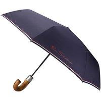 Ben Sherman Mens Auto Crook Wood Handle Umbrella - Navy