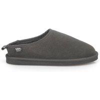Totes Isotoner Mens Suede Mule Slippers With Borg Lining - Grey