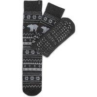 Totes Mens Original Slip Resistant Fairisle Slipper Socks - Grey