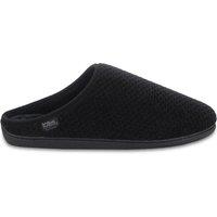 Totes Isotoner Mens Swept Back Popcorn Mule Slippers - Black