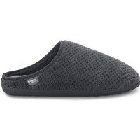 Totes Isotoner Mens Swept Back Popcorn Mule Slippers - Grey