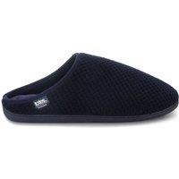 Totes Isotoner Mens Swept Back Popcorn Mule Slippers - Navy