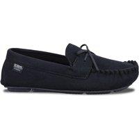 Totes Isotoner Mens Suedette Moccasin Slippers - Navy