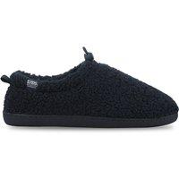 Totes Isotoner Mens Borg Full Back Slippers With Toggle - Navy