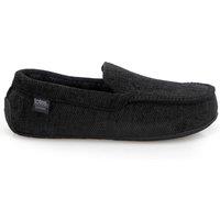 Totes Isotoner Mens Soft Cord Moccasin Slippers - Black