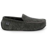 Totes Isotoner Mens Soft Cord Moccasin Slippers - Grey
