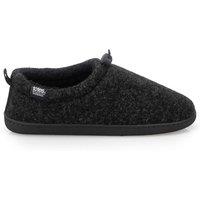Totes Isotoner Mens Felt Full Back Slippers With Toggle - Black