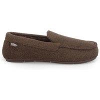 Totes Mens Felt Moccasin Slippers - Brown