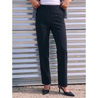 Roman Womens Petite Stretch Full Length Trousers - Black