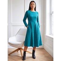 Roman Womens Panelled Cord Midi Dress - Blue