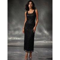 Roman Womens Embellished Maxi Dress - Black