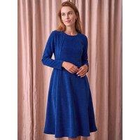 Roman Womens Panelled Stretch Cord Midi Dress - Blue