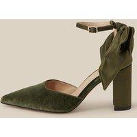 Monsoon Womens Viera Velvet Bow Heels - Green