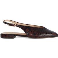 Dune London Womens Heartbeat Pointed Toe Slingback Buckle Ballet Pumps - Brown