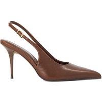 Dune London Womens Cai Pointed Toe Stiletto Slingback Shoes - Dark Tan