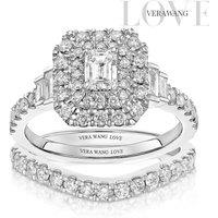 Ernest Jones Engagement Ring Vera Wang Platinum Emerald Shaped Bridal Set 1.25Ct Diamond Ring