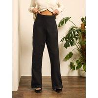 M &Co Petite Womens Petite Wide Leg Pull-On 27" Yoga Pants - Black
